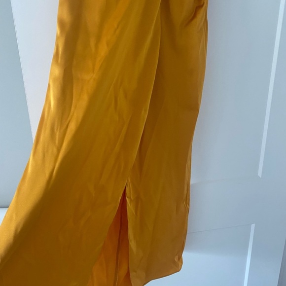 Express Golden Yellow Midi Twist Slip Dress - Picture 7 of 8